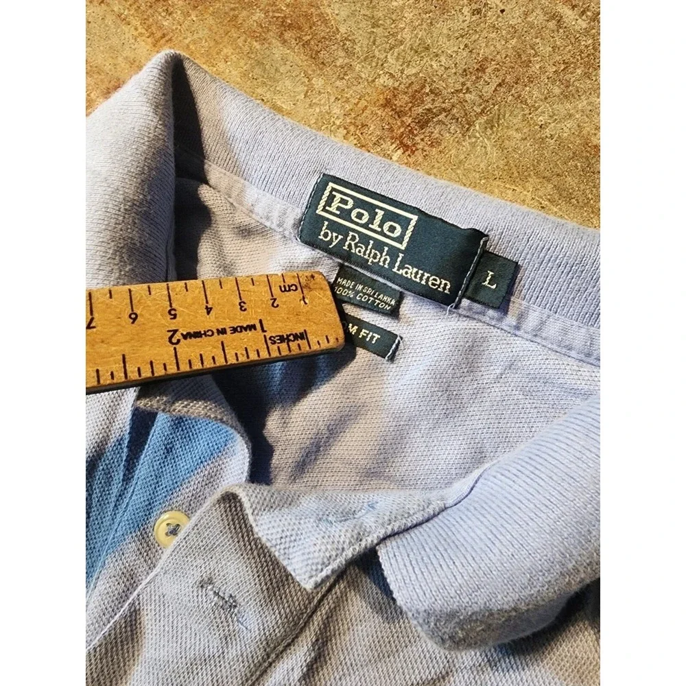 Vintage Polo Ralph Lauren Custom Fit‎ Light Blue Short Sleeve Polo Shirt **